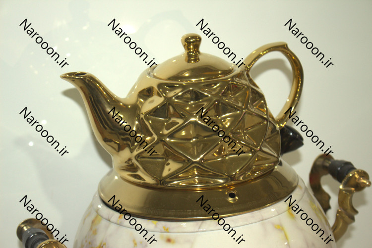 سماور گازی ماربل به قیمت کارخانه 6 لیتری به همراه قوری رایگان