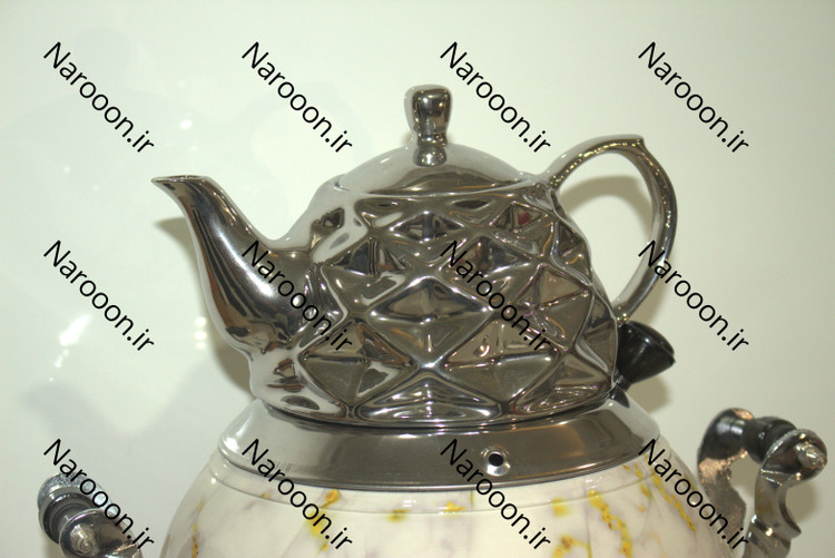 سماور گازی ماربل به قیمت کارخانه 6 لیتری به همراه قوری رایگان